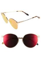 Women's Sonix Ibiza 55mm Mirrored Round Sunglasses - Revo Mirror/ Gold
