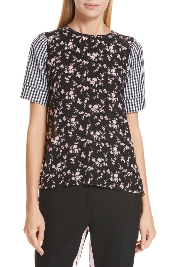 Women's N Degree21 Patchwork Print Silk & Cotton Shirt Us / 38 It - Black