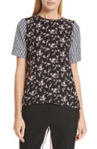 Women's N Degree21 Patchwork Print Silk & Cotton Shirt Us / 38 It - Black