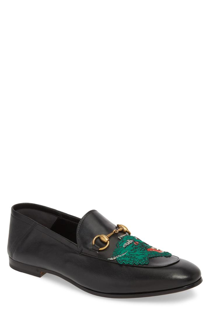 Men's Gucci Brixton Embroidered Loafer Us / 7uk - Black