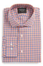 Men's Nordstrom Men's Shop Trim Fit Check Dress Shirt .5 32/33 - Orange