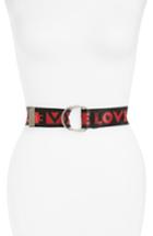 Women's Cara Love Web Slider Belt, Size - Red Black