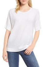 Women's Eileen Fisher Round Neck Top, Size - White