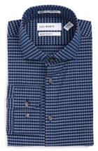 Men's Calibrate Extra Trim Fit Non-iron Check Stretch Dress Shirt .5 32/33 - Blue