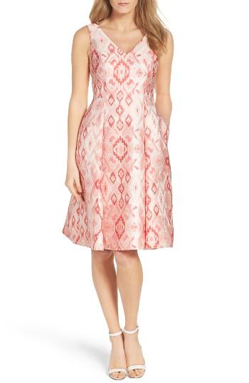 Women's Adrianna Papell Aztec Jacquard Tea Length Dress
