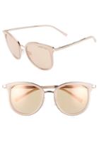 Women's Michael Kors 54mm Round Sunglasses - Blush/ Gold/ Blush Mirror