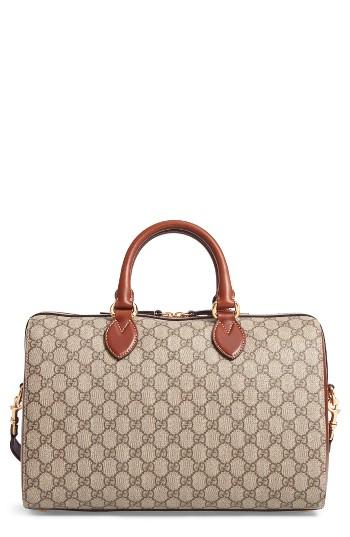 Gucci Large Top Handle Gg Supreme Canvas & Leather Tote -