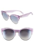 Women's Diff Stella 55mm Polarized Cat Eye Sunglasses - Amethyst Glitter/ Smoke