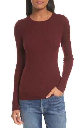 Women's Theory Mirzi B Merino Wool Sweater, Size - Burgundy