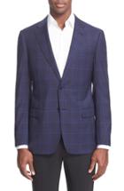 Men's Armani Collezioni Trim Fit Plaid Wool Sport Coat