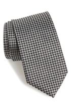 Men's David Donahue Check Silk Tie, Size - Grey