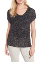 Women's Eileen Fisher Organic Cotton Blend Ribbon Yarn Sweater, Size - Black