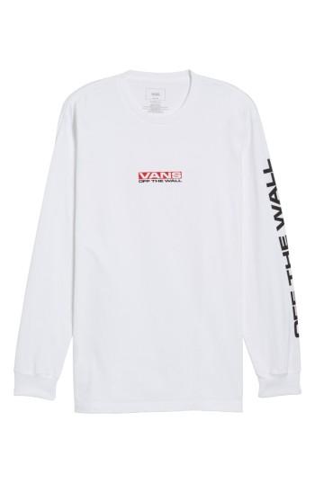 Men's Vans Side Waze Graphic Long Sleeve T-shirt - White