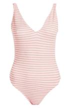 Women's Topshop Shirred One-piece Swimsuit Us (fits Like 0-2) - Pink