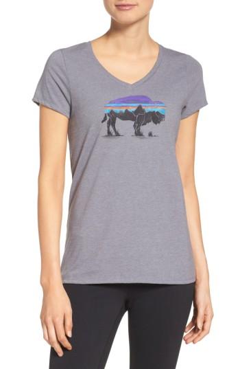 Women's Patgonia Fitz Roy Bison Tee - Grey
