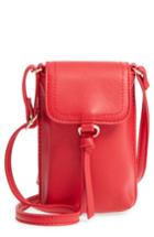 Bp. Tassel Faux Leather Phone Crossbody Bag - Red
