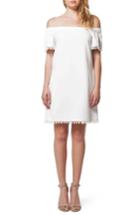 Women's Willow & Clay Pom Pom Off The Shoulder Dress - White