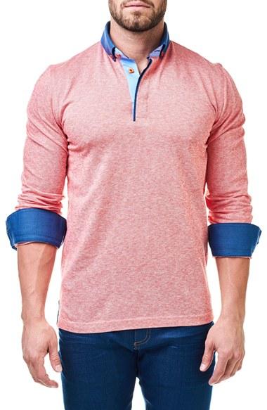 Men's Maceoo Pique Polo With Woven Cuffs