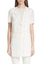 Women's St. John Collection Burnout Netting Vest, Size - White