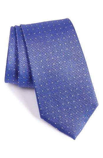 Men's Calibrate Mars Dot Silk Tie, Size - Purple