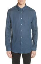 Men's John Varvatos Garment Dyed Linen Shirt - Blue