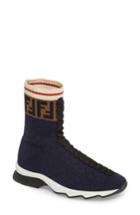 Women's Fendi Rockoko Logo Sock Sneaker .5us / 36eu - Blue