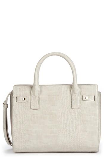 Sole Society Medium Estella Faux Leather Satchel - White