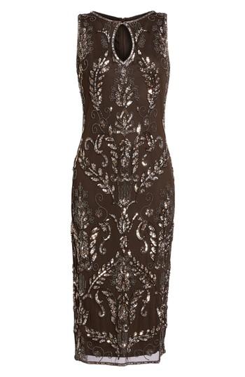 Women's Pisarro Nights Beaded Pencil Dress - Brown