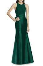 Women's Alfred Sung Mikado Jersey Bodice Trumpet Gown - Green