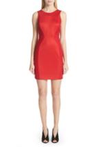 Women's Versace Collection Ruched Pique Sheath Dress Us / 38 It - Red