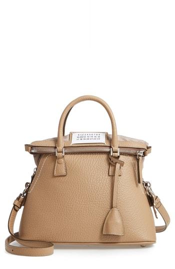 Maison Margiela Small 5ac Calfskin Leather Handbag - Beige
