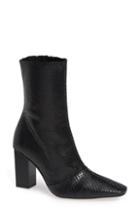 Women's Topshop Henna Snake Embossed Leather Bootie .5us / 41eu M - Black