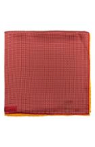 Men's Robert Talbott Geometric Silk Pocket Square, Size - Red