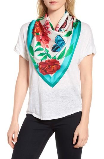 Women's Echo Risby Cove Square Silk Scarf, Size - White