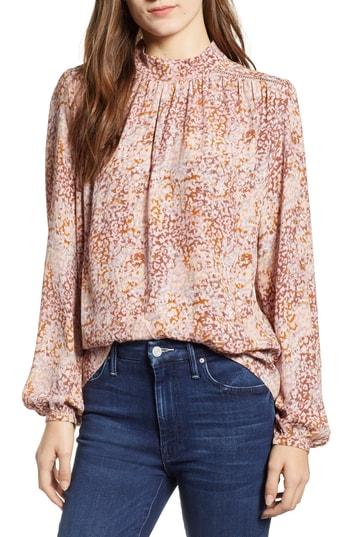 Women's Hinge Mock Neck Blouse, Size - Purple