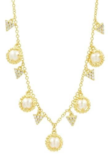 Women's Freida Rothman Textured Pearl Charm Necklace