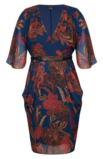 Women's City Chic Fire Bloom Belted Dress