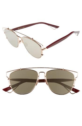 Women's Dior 'technos' 57mm Sunglasses - Gold Copper/ Blue