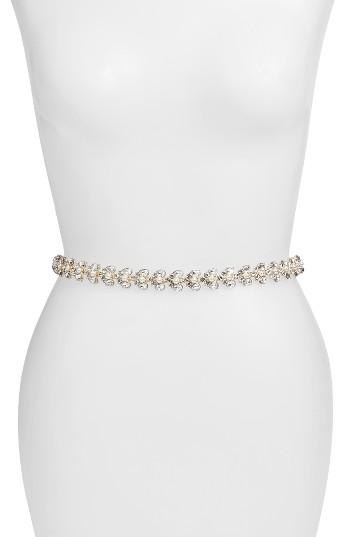 Women's Kate Spade New York Crystal & Imitation Pearl Belt - Cream/ Crystal/ Gold
