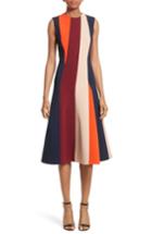 Women's Victoria Beckham Stripe Flare Dress Us / 6 Uk - Red