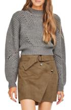 Women's Astr The Label Carly Crop Sweater - Grey