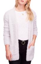 Women's Free People Faux Fur Cardigan - Grey