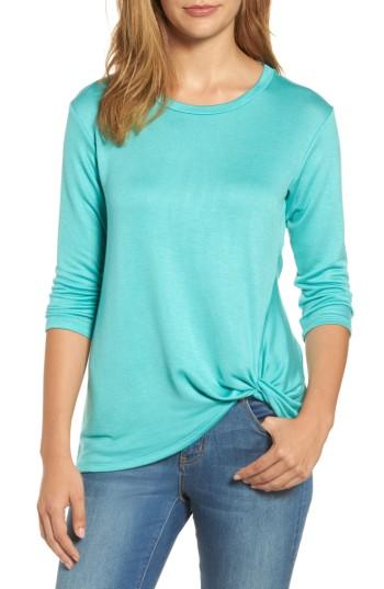 Women's Bobeau Lightweight Twist Hem Top - Blue/green