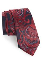 Men's Calibrate Paisley Woven Silk Tie, Size - Red