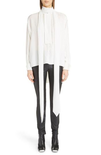Women's Loewe Lavalliere Tunic Blouse Us / 34 Fr - White