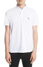 Men's The Kooples Piped Band Collar Pique Polo - White
