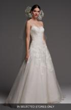 Women's Watters Luxembourg Strapless Lace & Organza Ballgown, Size In Store Only - Ivory