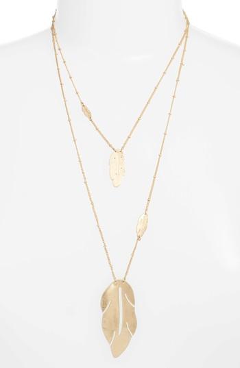 Women's Halogen Layered Leaf Necklace