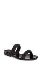 Women's Stuart Weitzman Rosita Dual Strap Slide Sandal M - Black