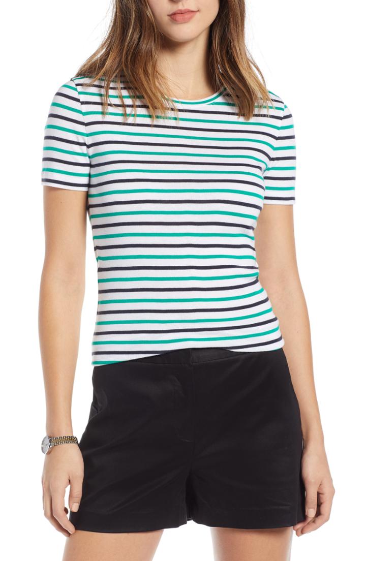 Women's 1901 Crewneck Cotton Blend Top P - White